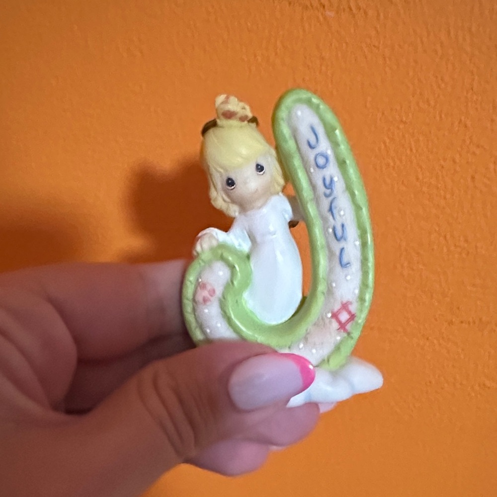 Precious Moments J Joyful Figurine with Green and White Accents